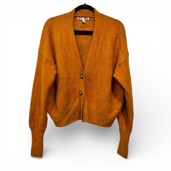 Urban Outfitters Thea Oversized Cardigan Rust Orange Boho Indie Cozy XS - Picture 2 of 10